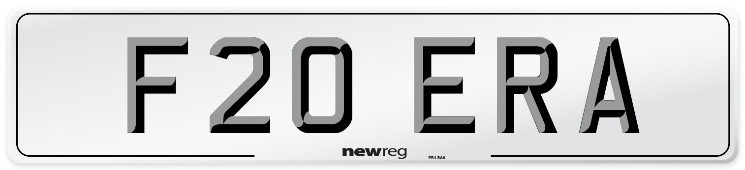 F20 ERA Number Plate from New Reg